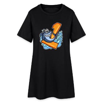 1 an - inscription à l’école - motif de requin - Robe T-shirt Femme - noir - Devant