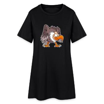 Geier - Frauen T-Shirt-Kleid - Schwarz - Vorne