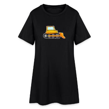 Bagger Baustelle Baggerfahrer - Frauen T-Shirt-Kleid - Schwarz - Vorne