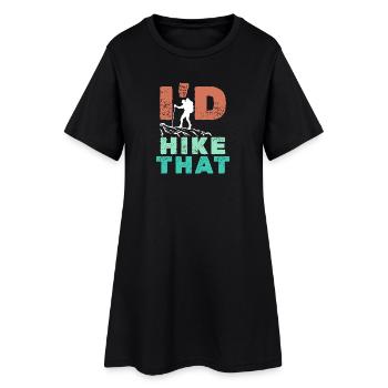 Hiking Hiker Statement Mountain Summit Mountaineering - Women’s T-Shirt Dress - black - Front