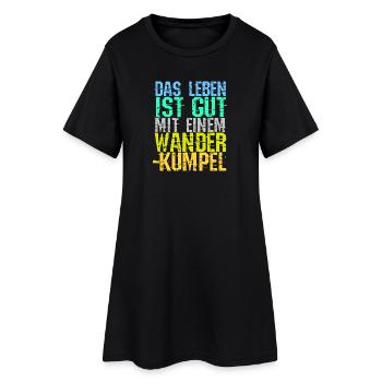 Wandern Wanderrouten Bergwandern Statement Touren - Frauen T-Shirt-Kleid - Schwarz - Vorne