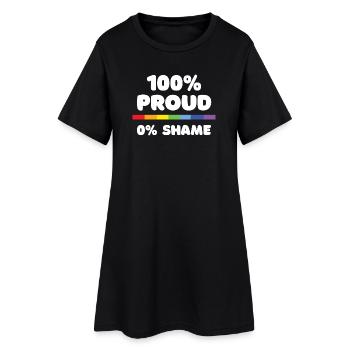 Pride Month - 100% stolz. 0% Scham - Frauen T-Shirt-Kleid - Schwarz - Vorne