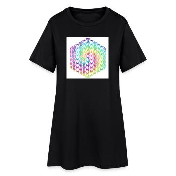 Fleur de Vie - 5ème Dimension - Mandala - amour - Robe T-shirt Femme - noir - Devant