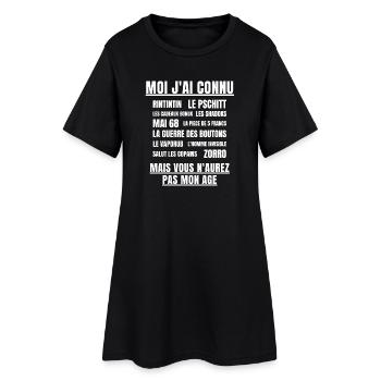 anniversaire, anniversaire humour, retraité - Robe T-shirt Femme - noir - Devant