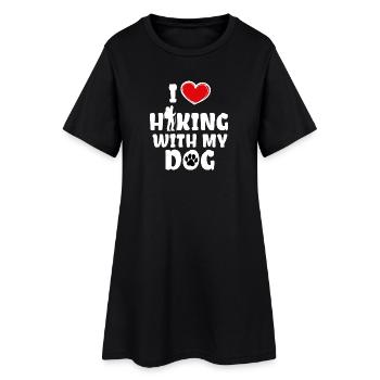 Escalade cardiaque J’adore la randonnée Visites de déclaration - Robe T-shirt Femme - noir - Devant