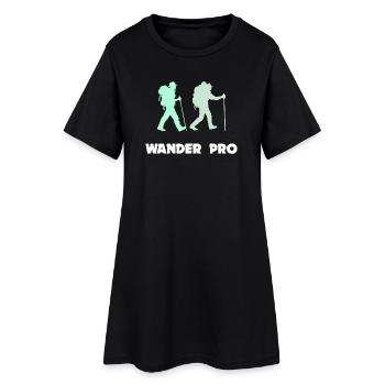 Wanderung Bergwanderung Wanderer Wandern Statement - Frauen T-Shirt-Kleid - Schwarz - Vorne