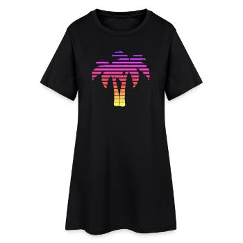 palme - Frauen T-Shirt-Kleid - Schwarz - Vorne