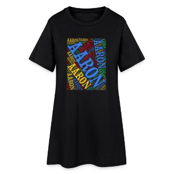 Aaron T-Shirt Word Cloud Gift T-Shirt - Women’s T-Shirt Dress - black - Front