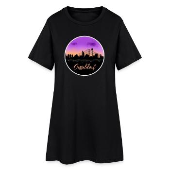 Düsseldorf Fine Skyline - Frauen T-Shirt-Kleid - Schwarz - Vorne