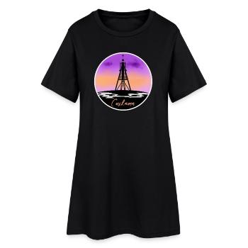 Cuxhaven Fine Skyline - Frauen T-Shirt-Kleid - Schwarz - Vorne