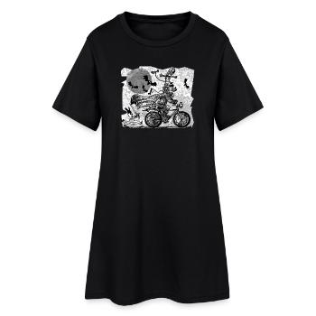 gothic Radfahrer - Frauen T-Shirt-Kleid - Schwarz - Vorne