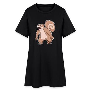 écureuil en colère - Robe T-shirt Femme - noir - Devant