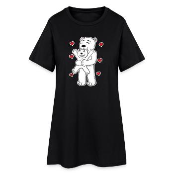 Famille d’ours polaires - Ours polaire avec bébé - Robe T-shirt Femme - noir - Devant