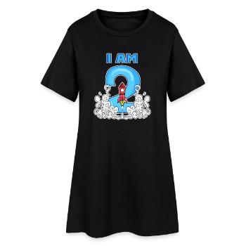 2 Birthday Boy Astronaut Rocket - deux ans - Robe T-shirt Femme - noir - Devant