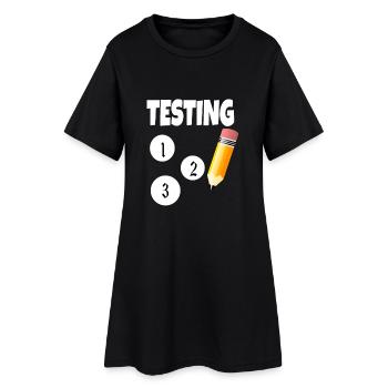 Test 123 avec un crayon - Robe T-shirt Femme - noir - Devant