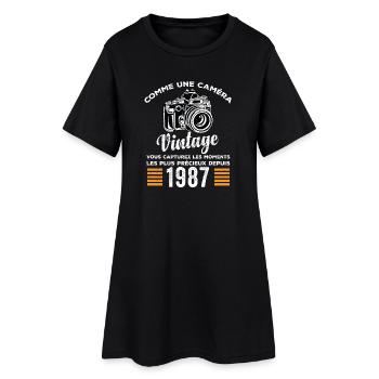 Caméra vintage 1987 cadeau anniversaire humour - Robe T-shirt Femme - noir - Devant