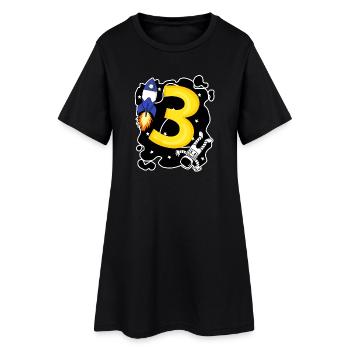 3 Birthday Boy Astronaut - Trois ans - Robe T-shirt Femme - noir - Devant