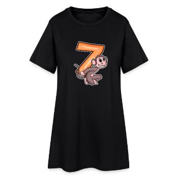 7 ans 7 ans avec motif animal - sept - Robe T-shirt Femme - noir - Devant