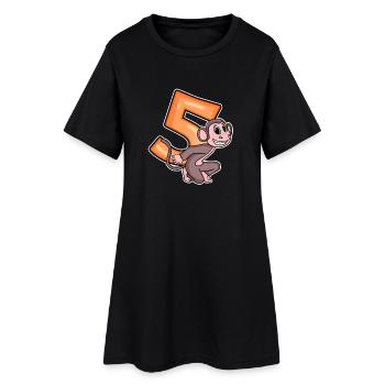 5ème anniversaire 5 ans avec motif animal - Cinq - Robe T-shirt Femme - noir - Devant