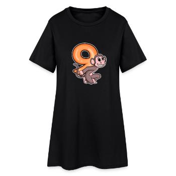 9 Anniversaire 9 ans avec motif animal - neuf - Robe T-shirt Femme - noir - Devant