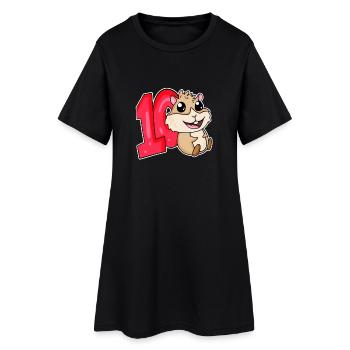 10 Geburtstag 10 Jahre alt mit Tier Motiv - zehn - Frauen T-Shirt-Kleid - Schwarz - Vorne