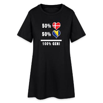 Bosnie et Danemark 100% drapeau de génie - Robe T-shirt Femme - noir - Devant
