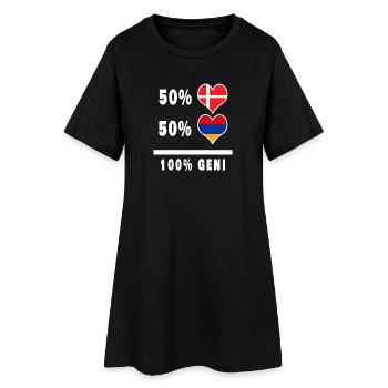 Arménie et Danemark 100% drapeau de génie - Robe T-shirt Femme - noir - Devant