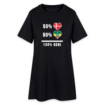 Ethiopie et Danemark 100% drapeau de génie - Robe T-shirt Femme - noir - Devant