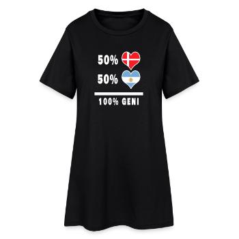 Argentine et Danemark 100% drapeau de génie - Robe T-shirt Femme - noir - Devant