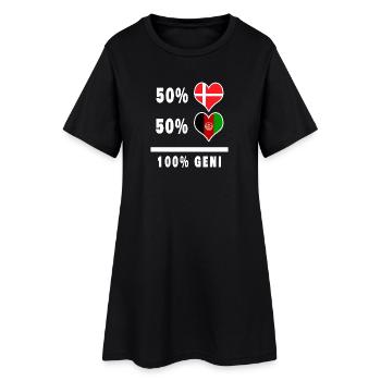 Afghanistan et Danemark 100% drapeau de génie - Robe T-shirt Femme - noir - Devant