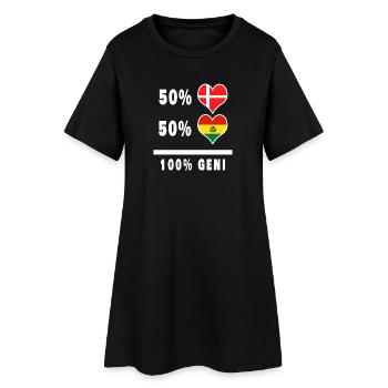 Bolivie et Danemark 100% drapeau de génie - Robe T-shirt Femme - noir - Devant