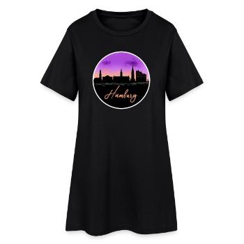 Belle ligne d’horizon de Hambourg - Robe T-shirt Femme - noir - Devant