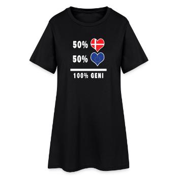 Europa und Dänemark 100% geniale Flagge - Frauen T-Shirt-Kleid - Schwarz - Vorne