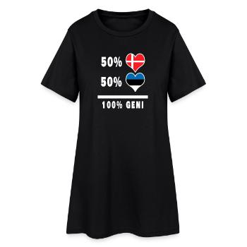 Estonie et Danemark 100% drapeau de génie - Robe T-shirt Femme - noir - Devant