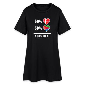 Drapeau 100% génie de l’Erythrée et du Danemark - Robe T-shirt Femme - noir - Devant