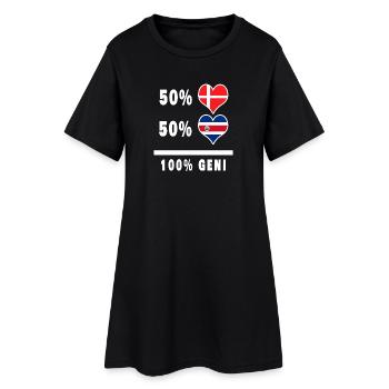 Costa Rica et Danemark 100% Genius Flag - Robe T-shirt Femme - noir - Devant