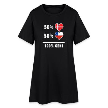 Chili et Danemark 100% drapeau de génie - Robe T-shirt Femme - noir - Devant