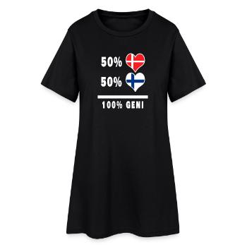 Finlande et Danemark 100% drapeau de génie - Robe T-shirt Femme - noir - Devant