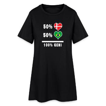 Brésil et Danemark 100% drapeau de génie - Robe T-shirt Femme - noir - Devant