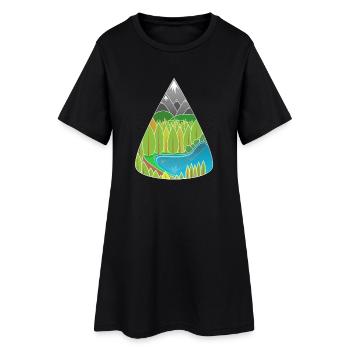 Magie de la forêt du lac des Alpes - Robe T-shirt Femme - noir - Devant