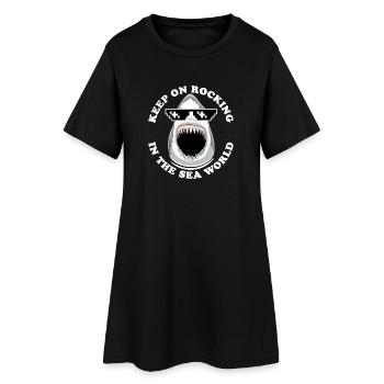 Requin Avec Lunettes De Soleil - Robe T-shirt Femme - noir - Devant