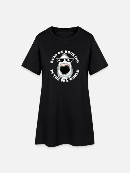 Requin Avec Lunettes De Soleil - Robe T-shirt Femme - noir