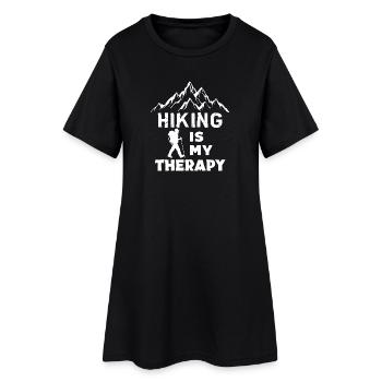 Hikers Hiking Mountain Hike Statement Tours - Women’s T-Shirt Dress - black - Front