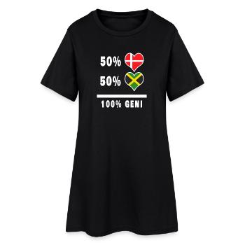 Jamaika und Dänemark 100% geniale Flagge - Frauen T-Shirt-Kleid - Schwarz - Vorne