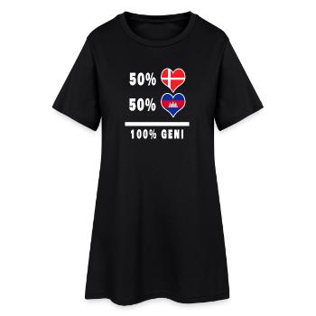 Cambodge et Danemark 100% drapeau de génie - Robe T-shirt Femme - noir - Devant