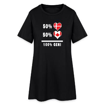 Drapeau 100% génie du Canada et du Danemark - Robe T-shirt Femme - noir - Devant