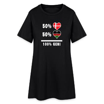 Kenya et Danemark 100% drapeau de génie - Robe T-shirt Femme - noir - Devant