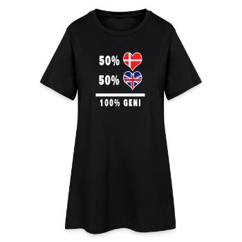 Drapeau 100% génie de la Grande-Bretagne et du Danemark - Robe T-shirt Femme - noir - Devant