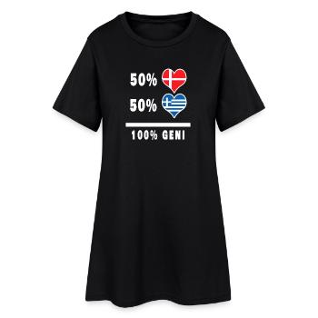Grèce et Danemark 100% drapeau de génie - Robe T-shirt Femme - noir - Devant