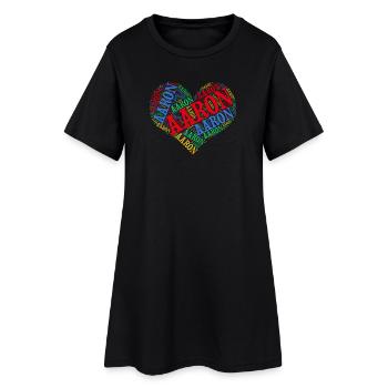 Aaron t-shirt t-shirt word cloud heart tags - Women’s T-Shirt Dress - black - Front